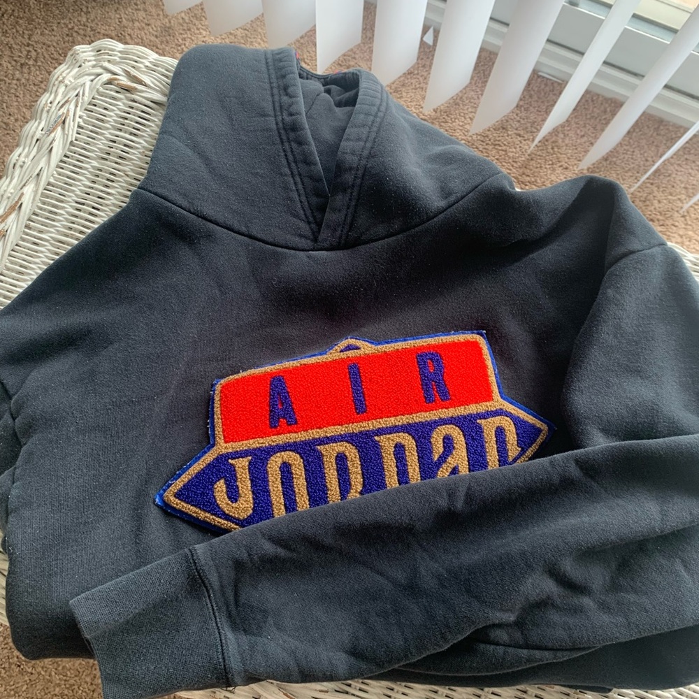 Jordan Gray Hoodie with Red Logo